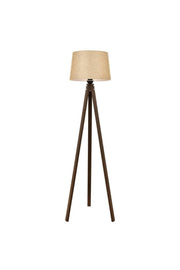 3 Leg Floor Lamp Tripod Leg Three Leg Wooden Lampshade Conical Fabric Head Tobacco Brown Leg 7020 - Swordslife