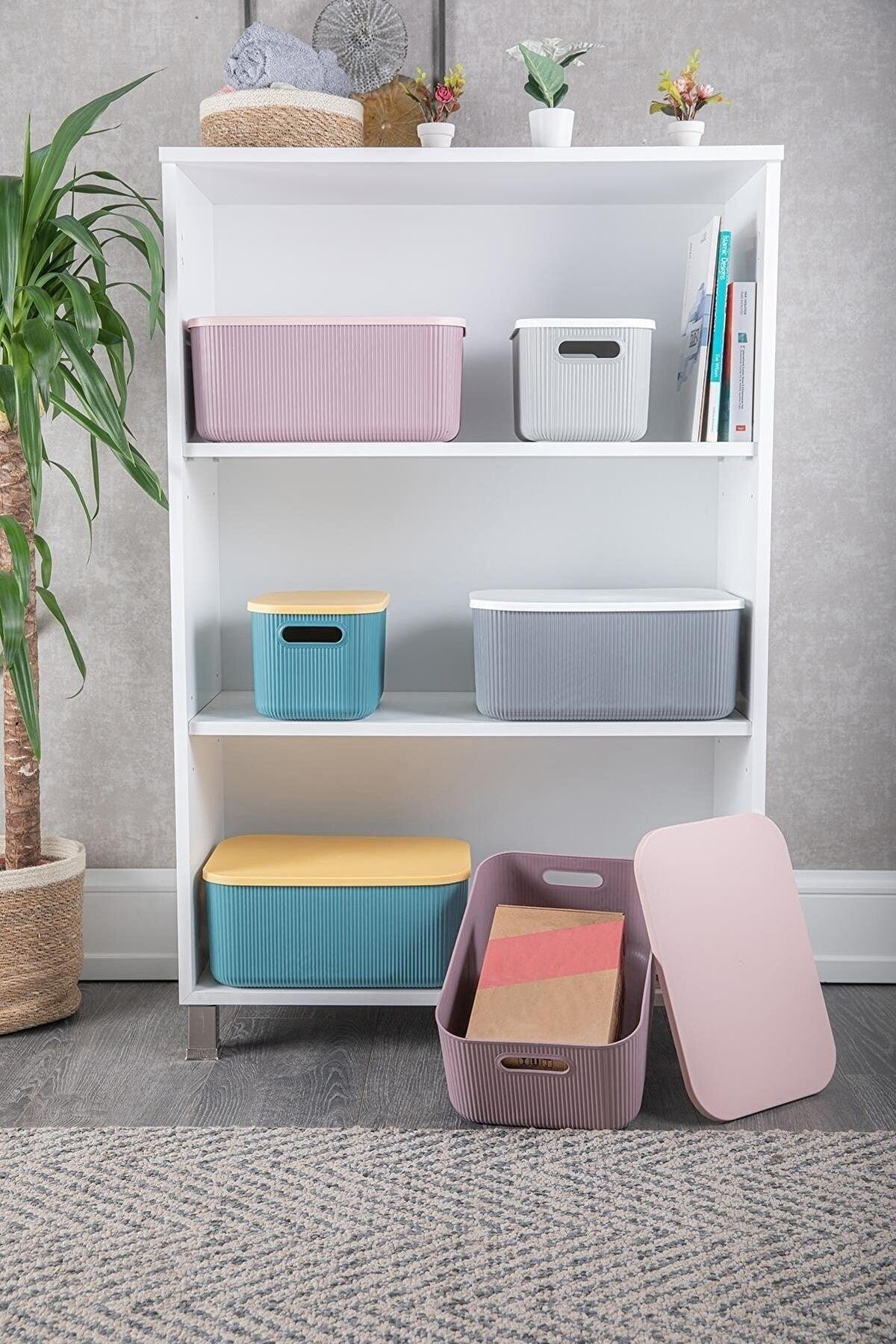 3 Pcs Storage 6lt Green Multi-Purpose Cabinet Organizer Box with Lid, Decorative Box - Swordslife