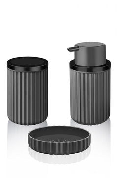 3-piece bathroom accessory set with liquid soap dispenser