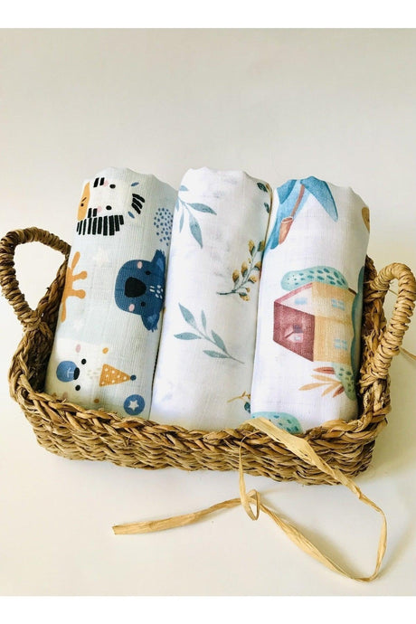 3 Pieces Multi-Purpose Muslin Cloth Cover Blanket