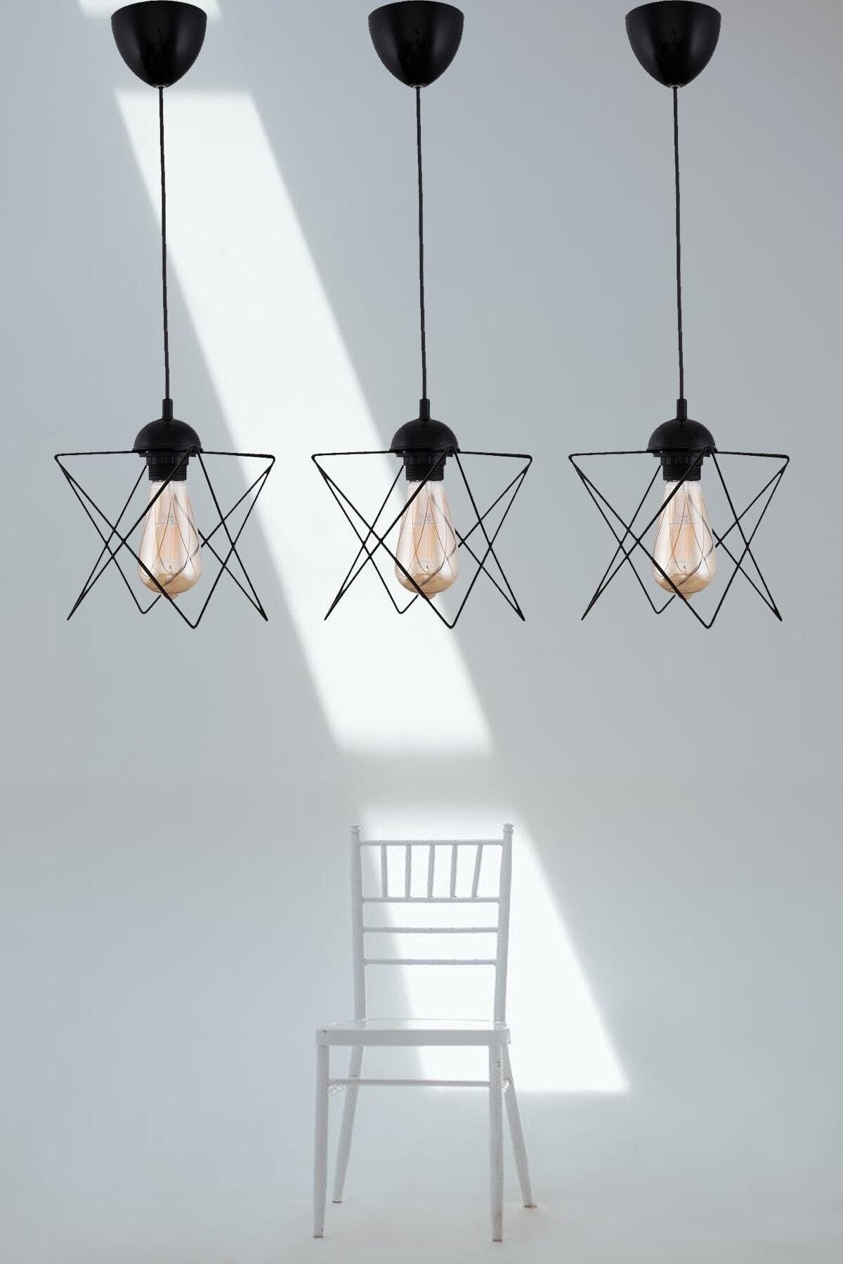 3 Pieces Special Design Single Black Pendant Chandelier - Swordslife