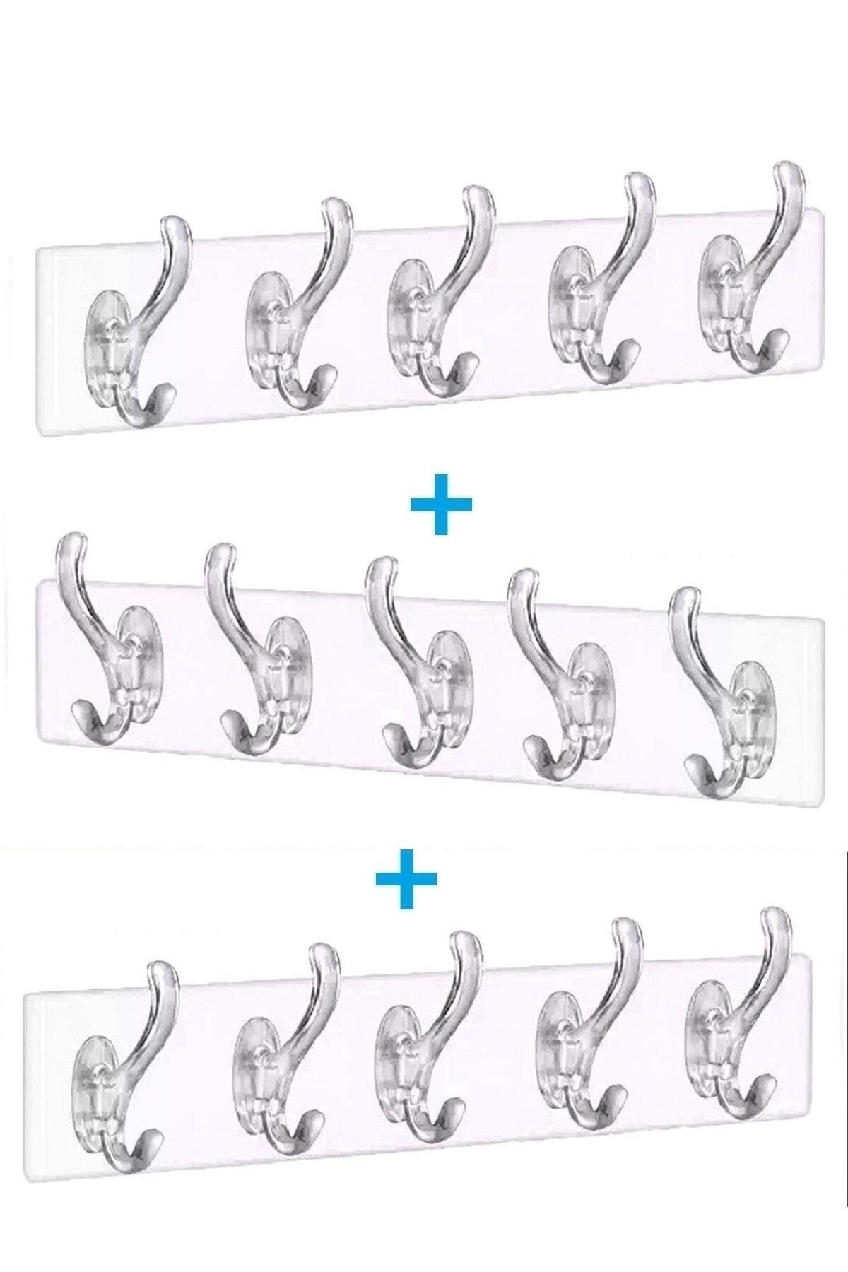 3 Pieces Transparent Hanger Wall Hanger 5 Piece Track