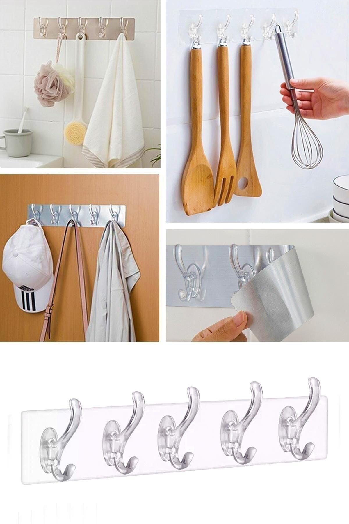 3 Pieces Transparent Hanger Wall Hanger 5 Piece Track