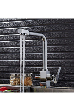 Chrome 3‑Way Sink Mixer with Brass Construction