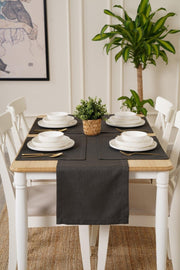 35 X 90 Cm Smoked Linen Woven Runner, Decorative Runner, Plain Runner - Swordslife