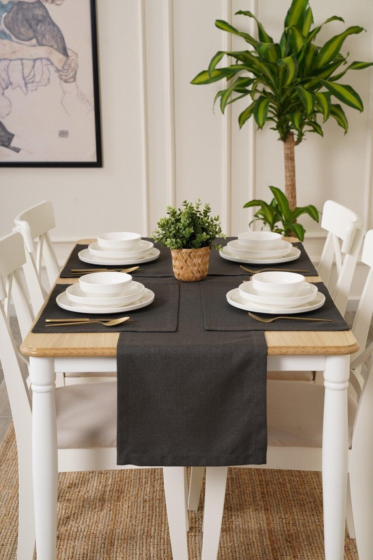 35 X 90 Cm Smoked Linen Woven Runner, Decorative Runner, Plain Runner - Swordslife