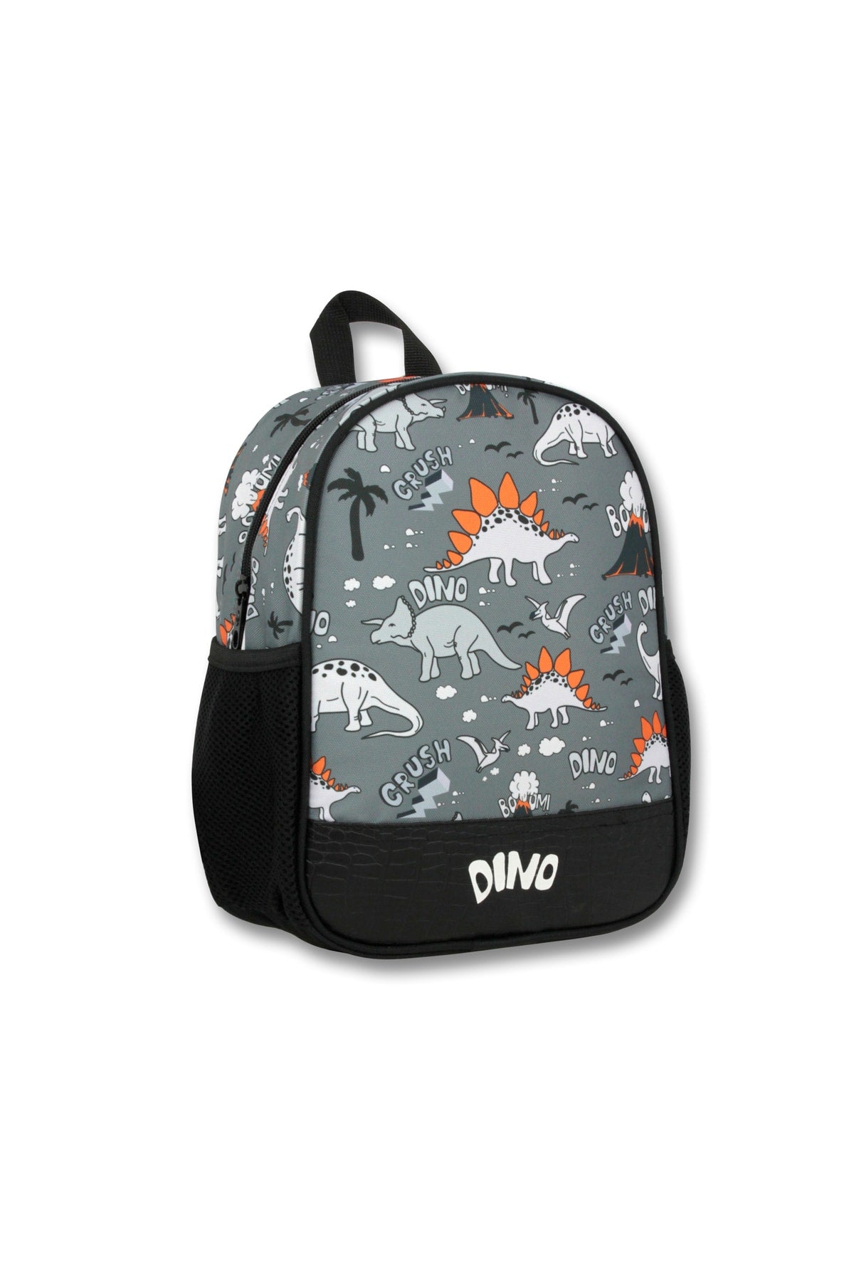 swordslife Black Gray Dinosaur Kindergarten Bag Lunch Box And Pencil Bag Set