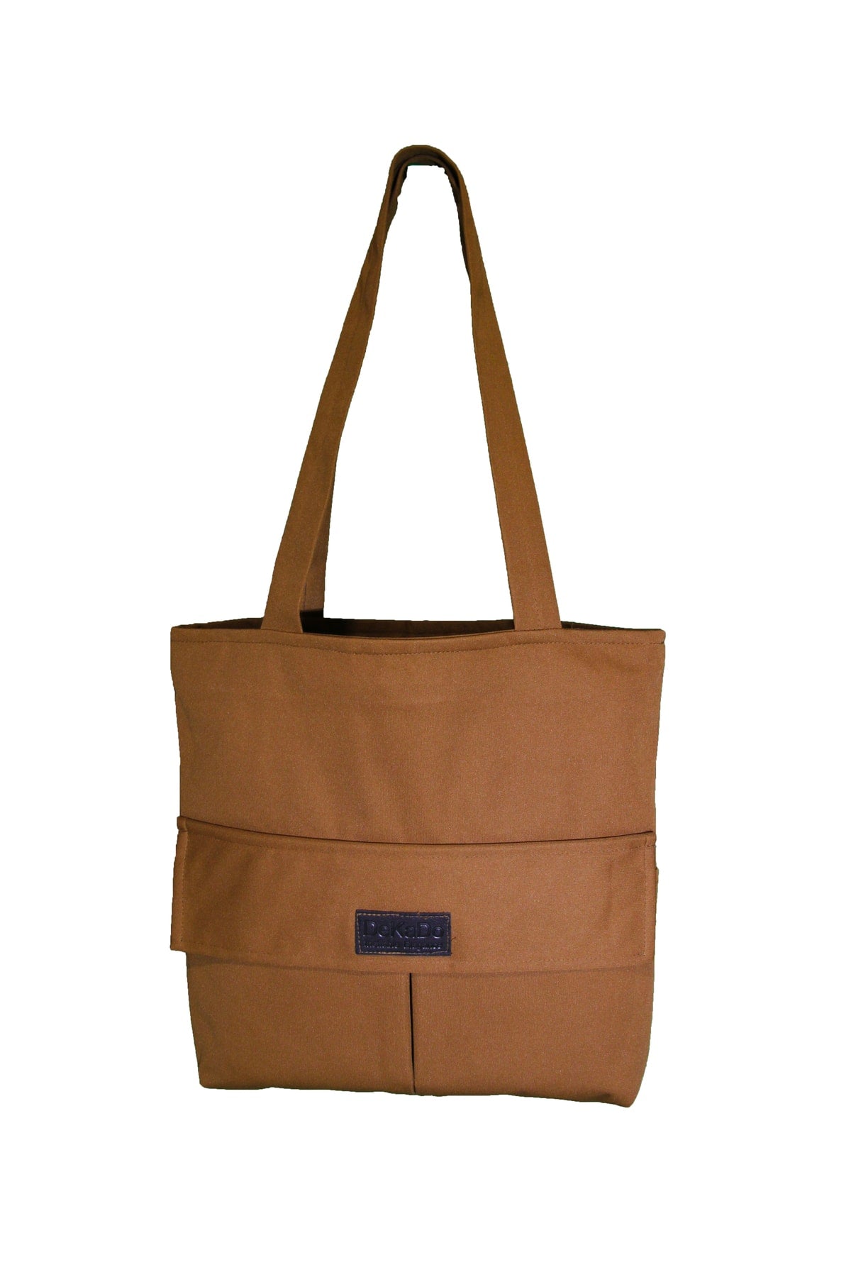 Braune Tasche für Damen mit Reißverschluss, Hand- und Schultertasche aus Canvas