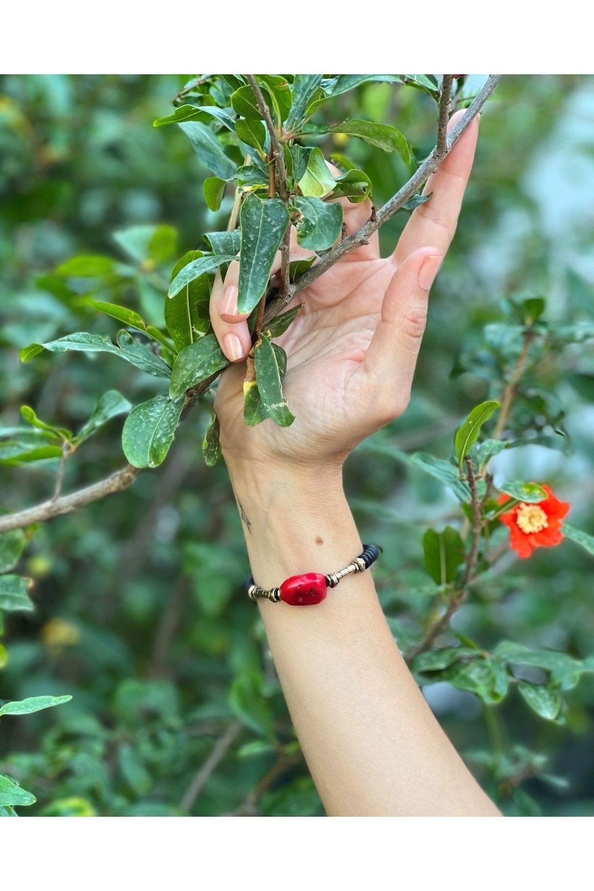 Coral & Hematite & Lava Stone Unisex Bracelet - Swordslife