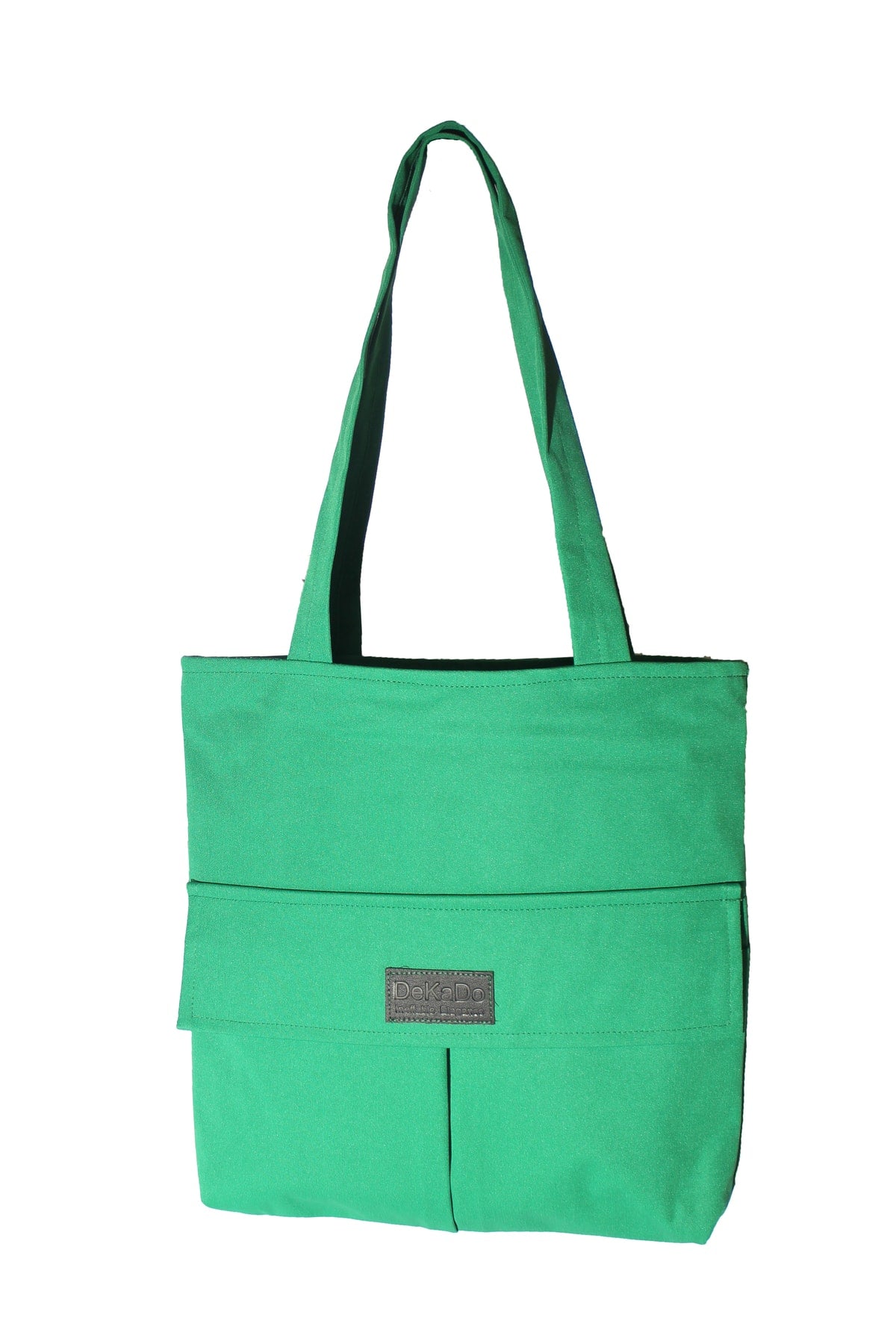 Grüne Tasche für Damen mit Reißverschluss, Hand- und Schultertasche aus Canvas