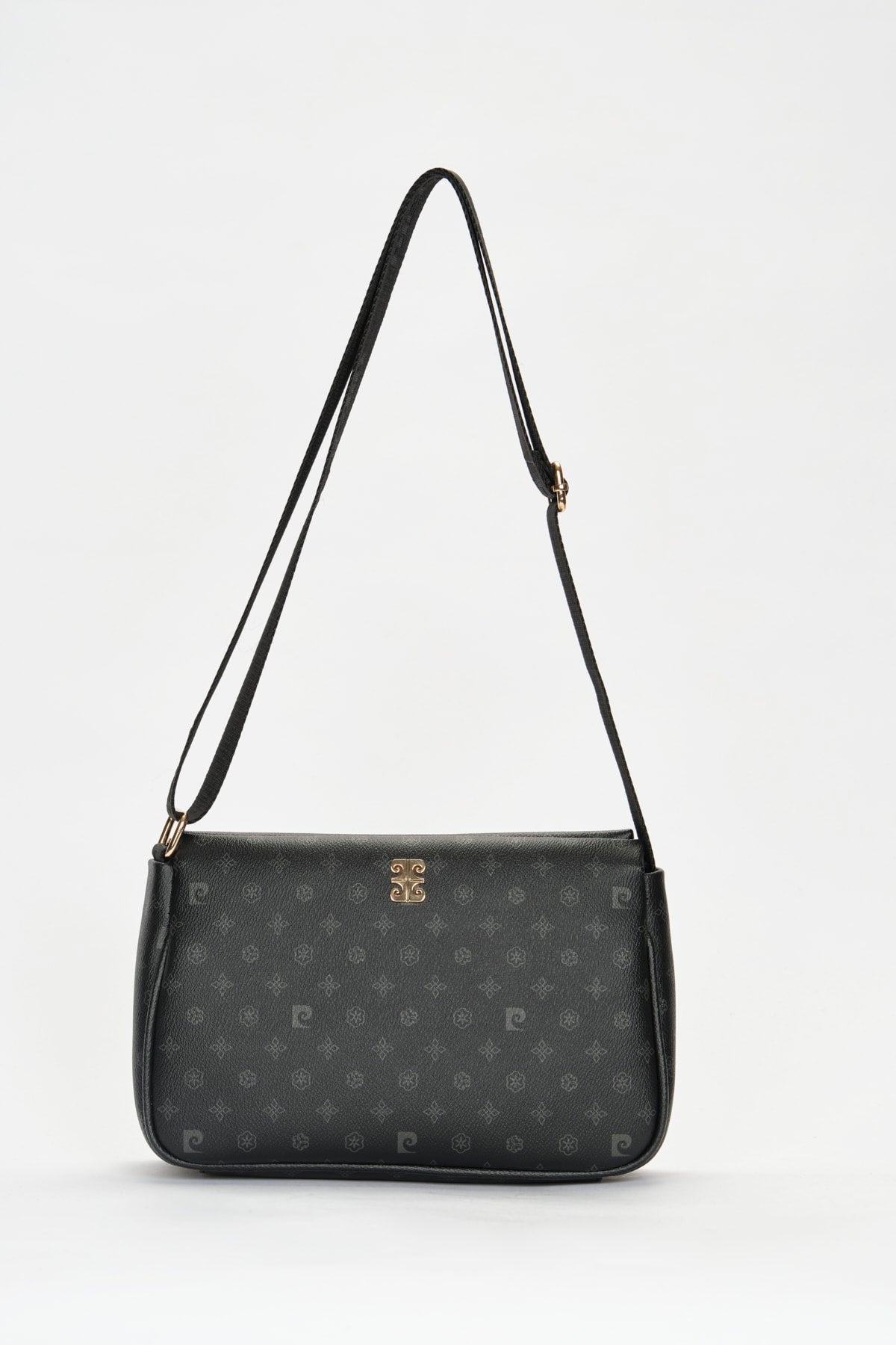 Schwarze Monogramm Damen-Umhängetasche 05Po22Y1550