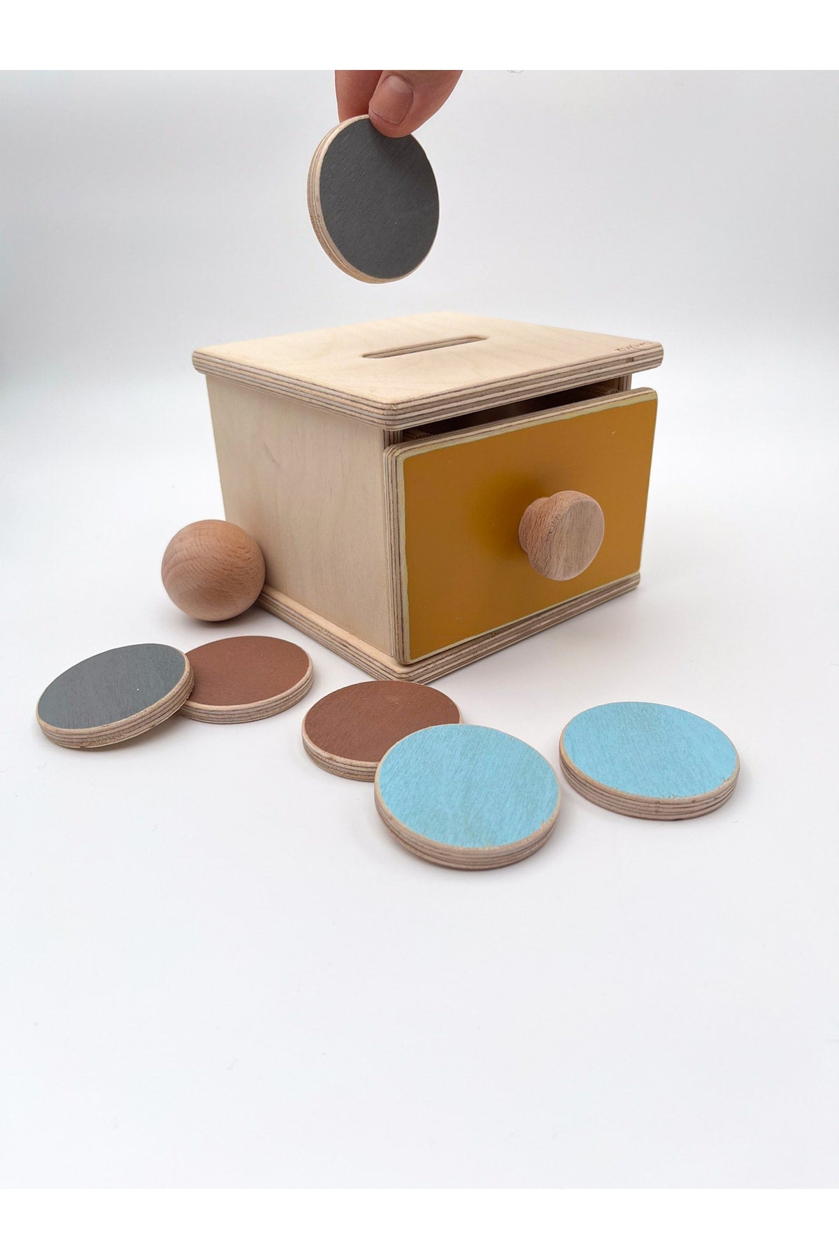 Montessori Ball And Money Box (2In1), Baby Wooden Toys For 1 Year Old, First Learning Toys