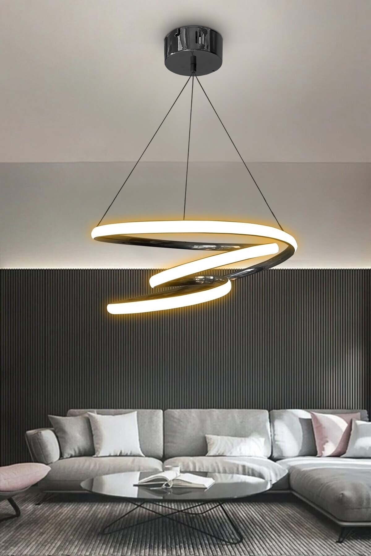 Moderne Pendelleuchte Galaxy Black Case Tageslicht Led Kronleuchter