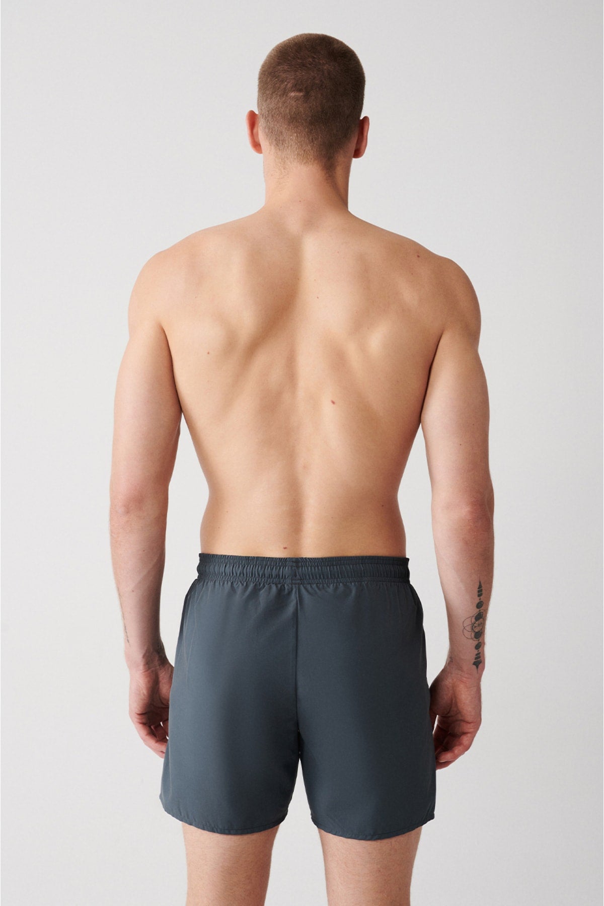Herren Anthrazit Schnelltrocknende Standardgröße Gerade Badeshorts Marine E003801