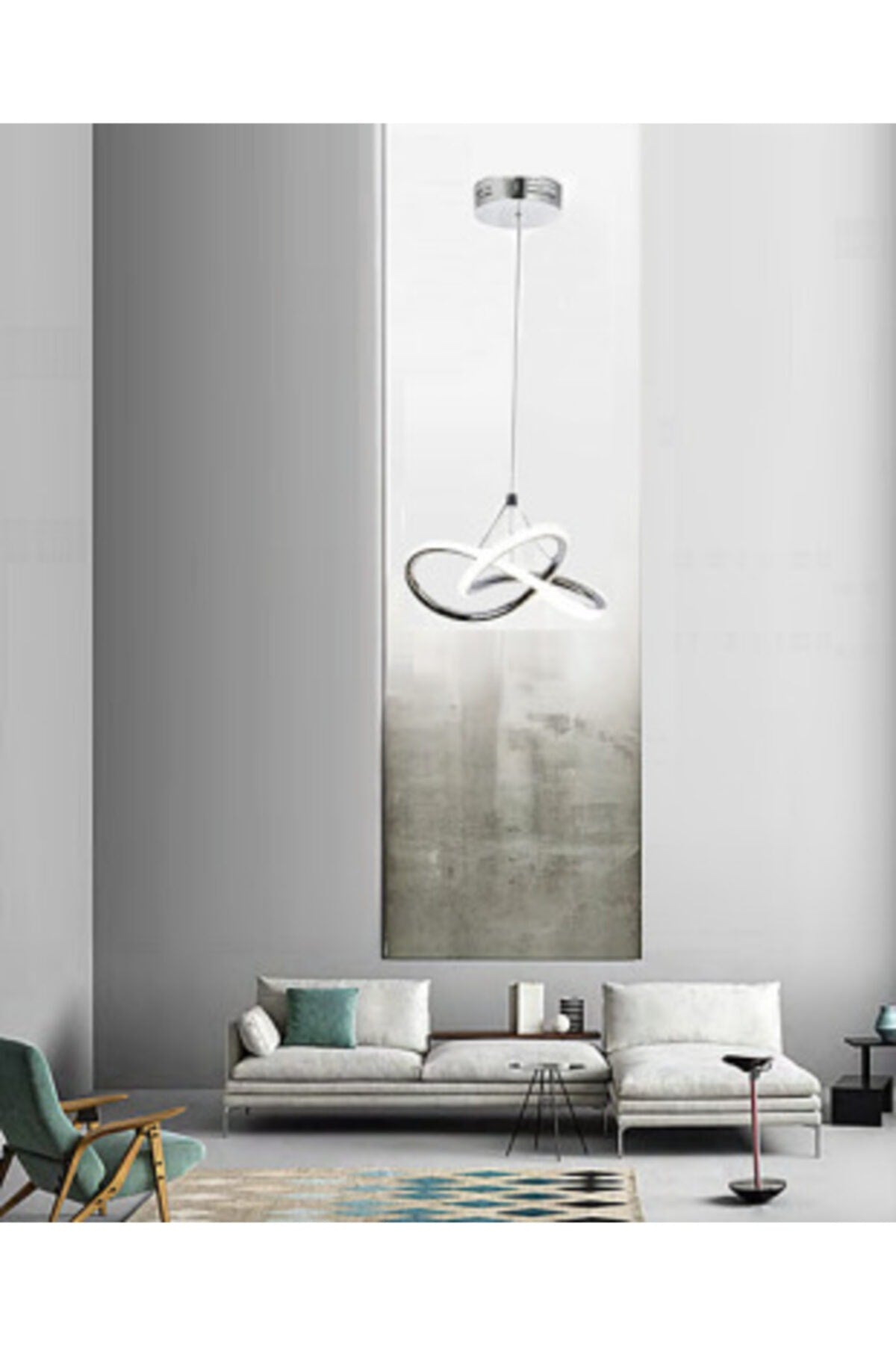 Modern Single Pendant Lamp Power Led Chandelier Chrome White Light Led Chandelier