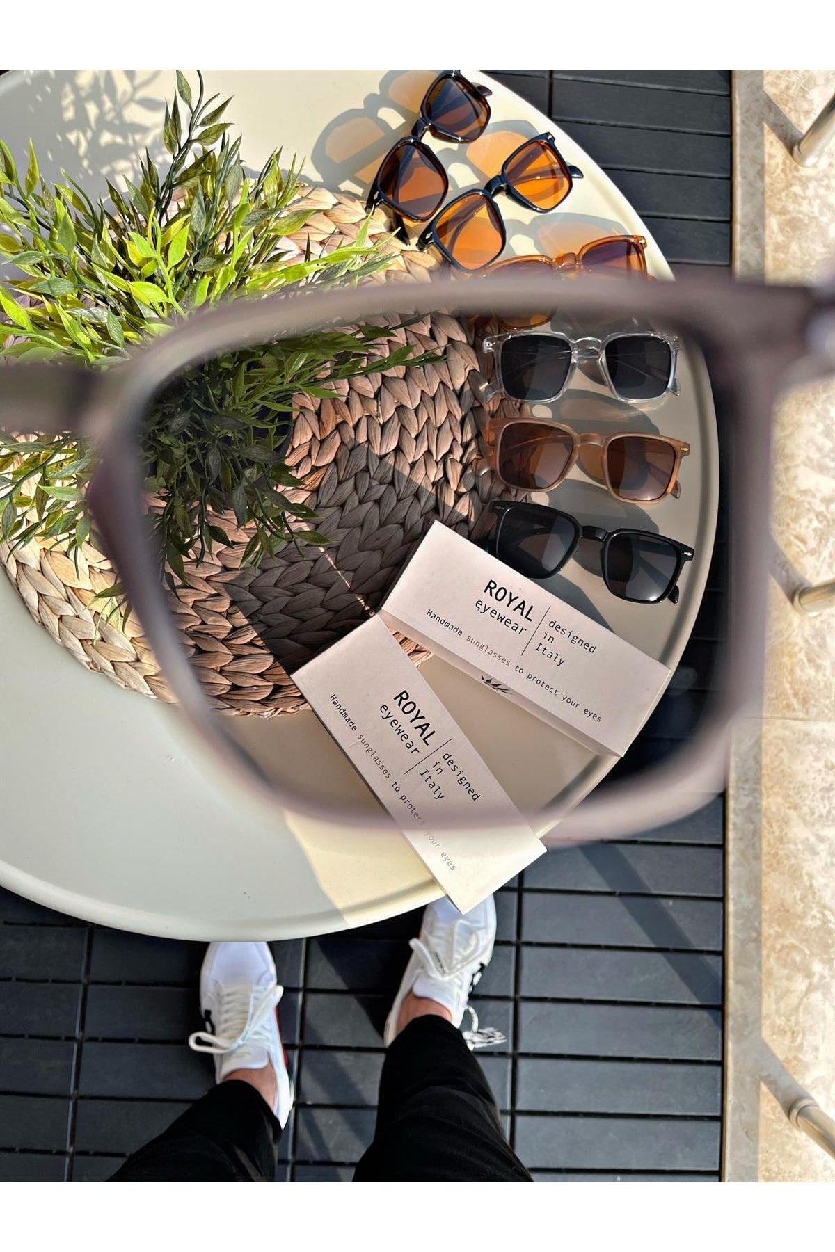 Sonnenbrille Damen & Herren UV400 Glas CE Zertifiziert Transparent Grau Lorraınew
