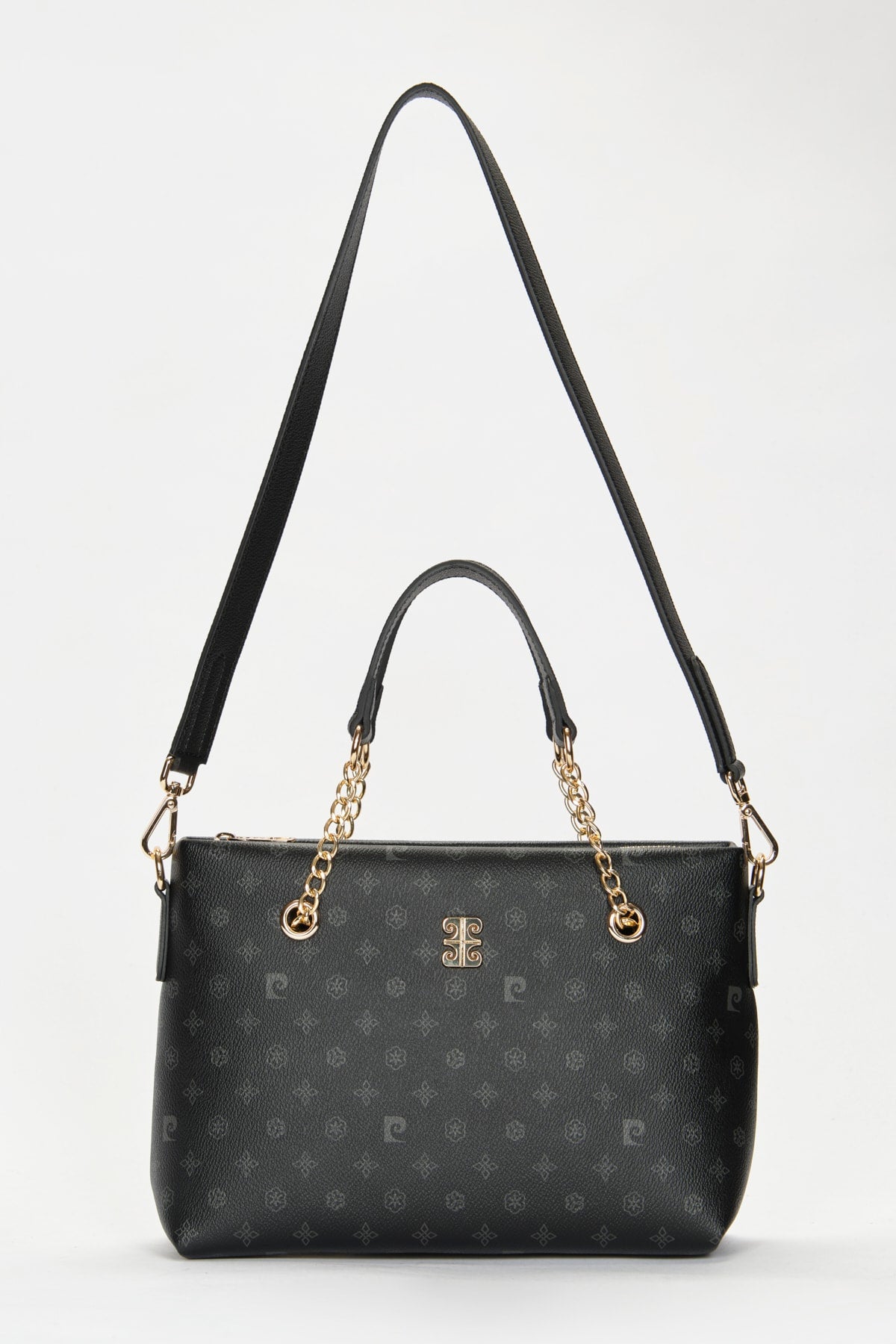 Schwarze Monogramm Damen-Umhängetasche 05Po22Y1561