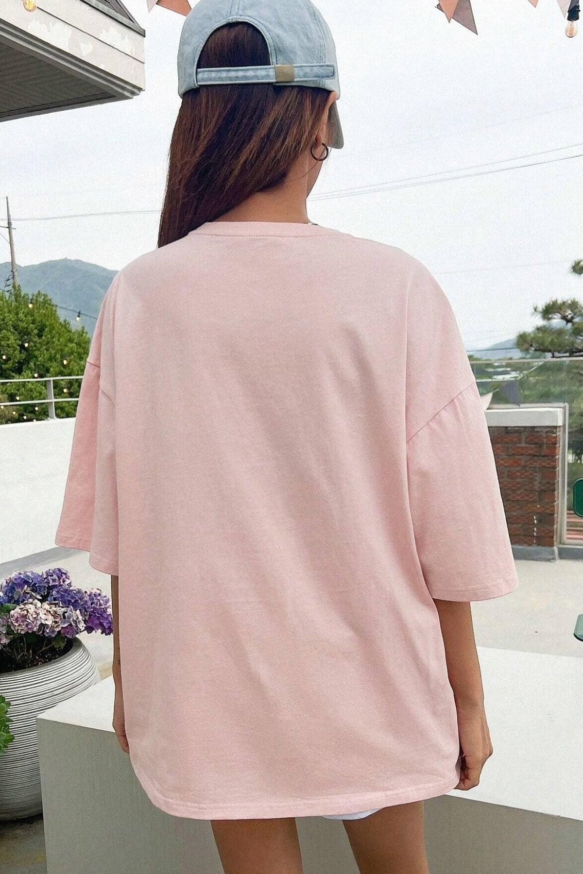 Women's Pink Majestic Printed Oversize T-shirt - Swordslife