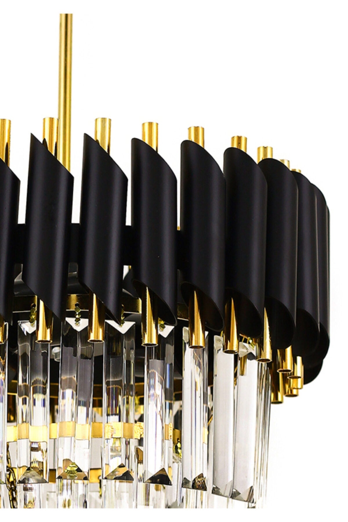 Schwarzgoldener Palmira 35' Luxus-Kronleuchter aus Kristallstein