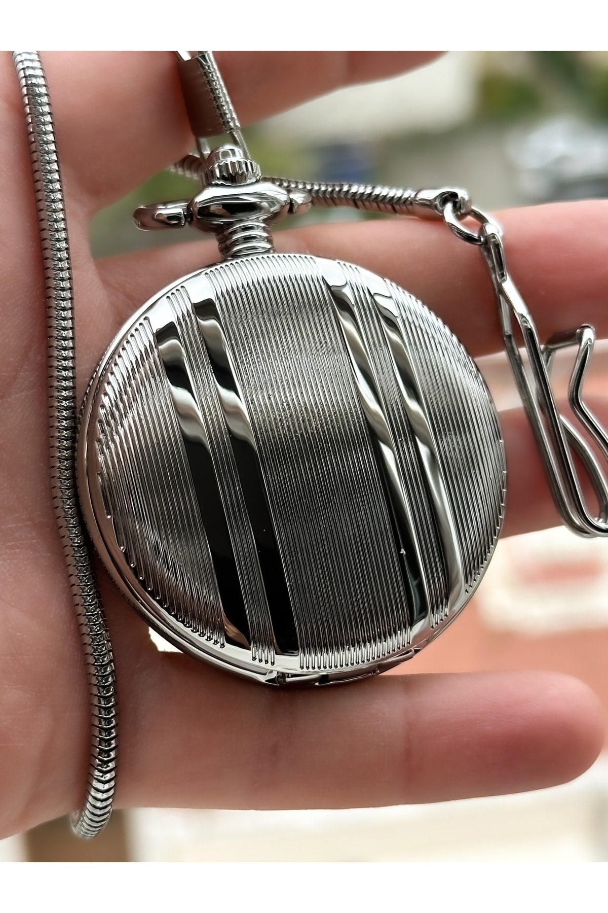 Luxus-Taschenuhr im Retro-Stil mit Zug-Motiv, römische Ziffern, 2 Jahre Garantie + Rosenkranz, Armband