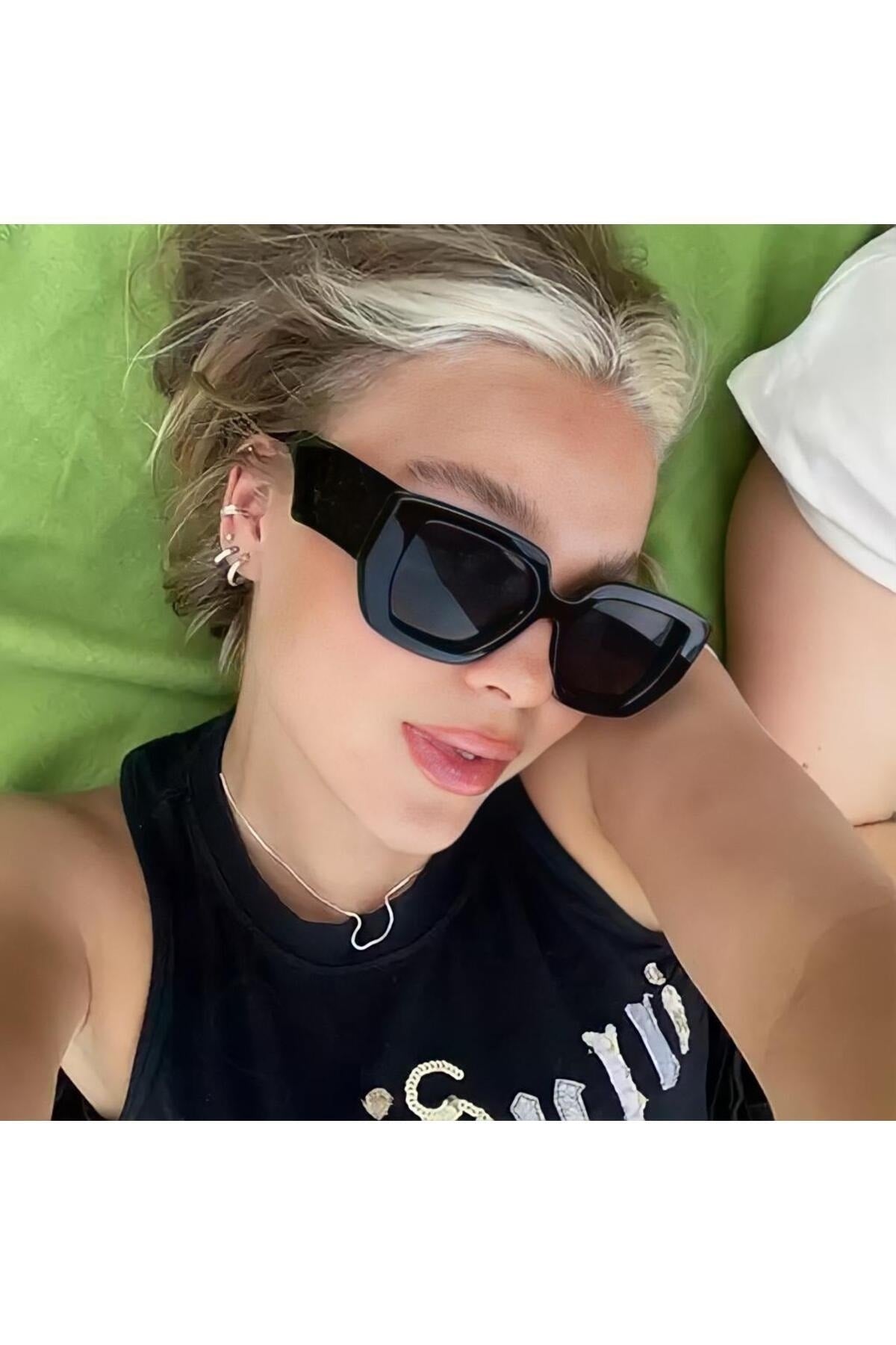 Vintage Unisex Brille Schwarz 1030