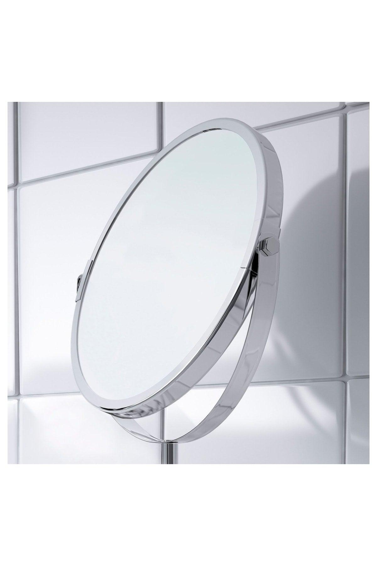 Magnifying Mirror Makeup Mirror Stainless Steel Mirror 17 Cm Diameter Double Side Enlarges One Side 3 Times - Swordslife