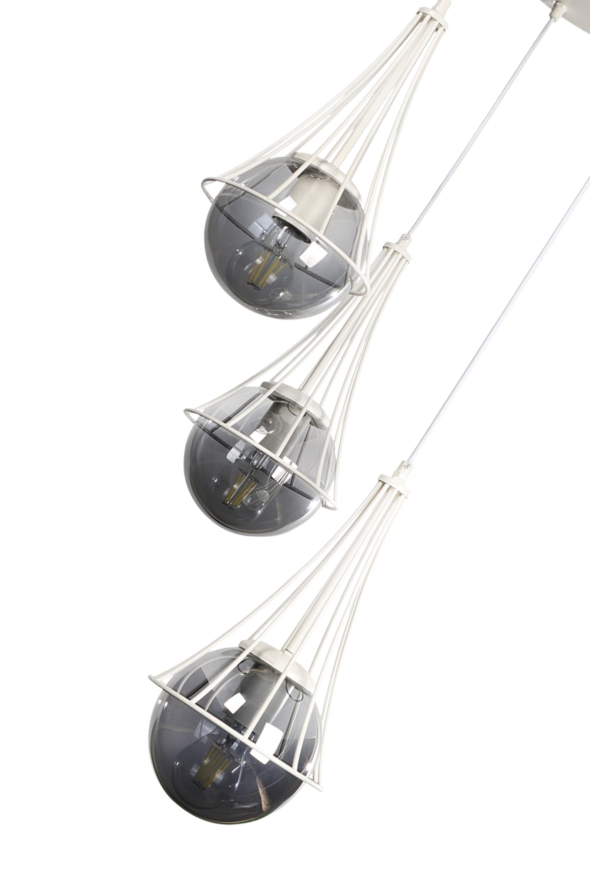 Lapis 3Rd White-Smoked Globe Glass Chandelier