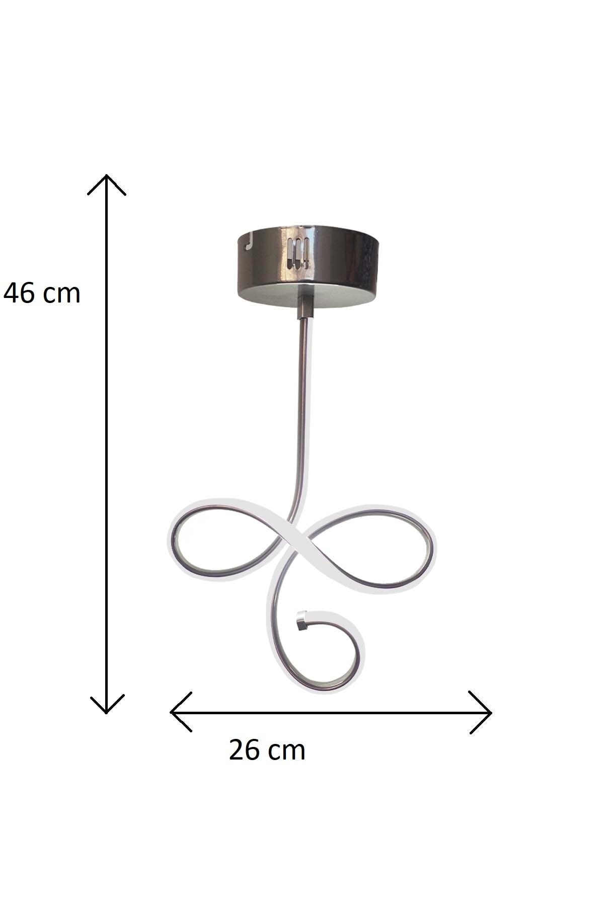 Chrome Pendant Lamp Luxury Plafonier Başak White Light Led Chandelier 1 Year Company Warranty