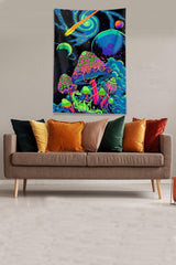 Multicolor Mushroom Cork Stain Resistant Velvet Fabric Wall Covering Carpet Tapestry - Swordslife