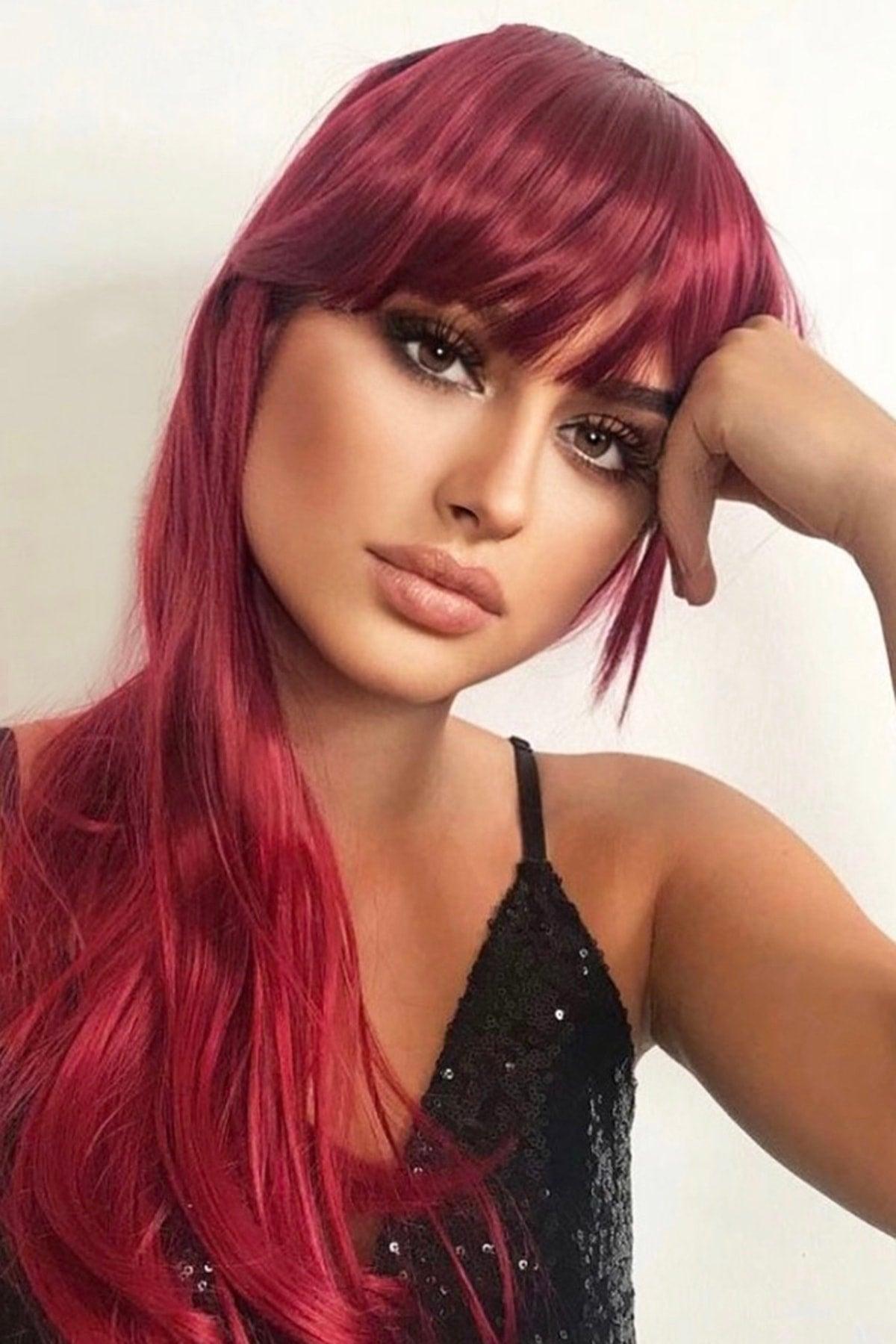 False Bangs - Red - Long Edge - Swordslife