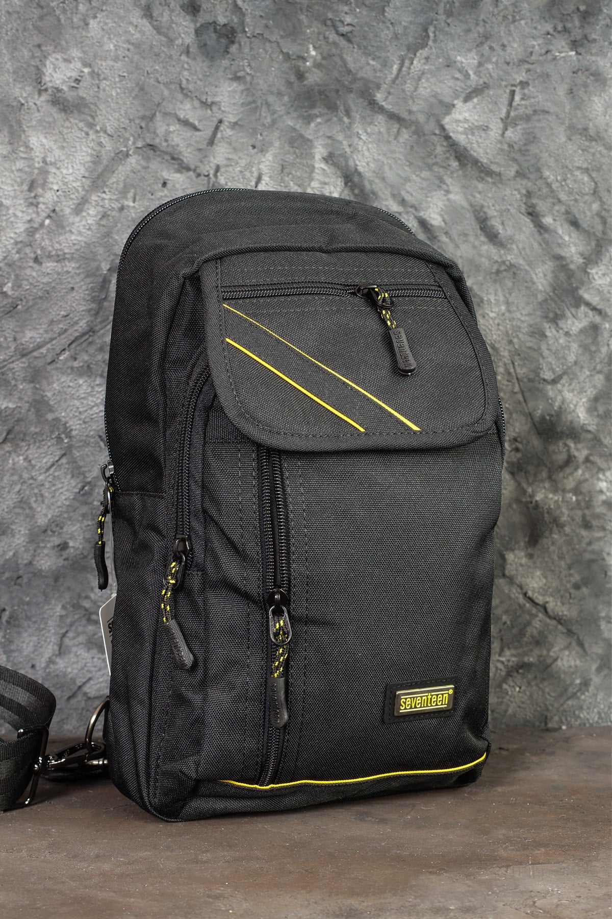 Cross Back Schulter Brust wasserdichter Gurt Unisex schwarze Tasche 4926