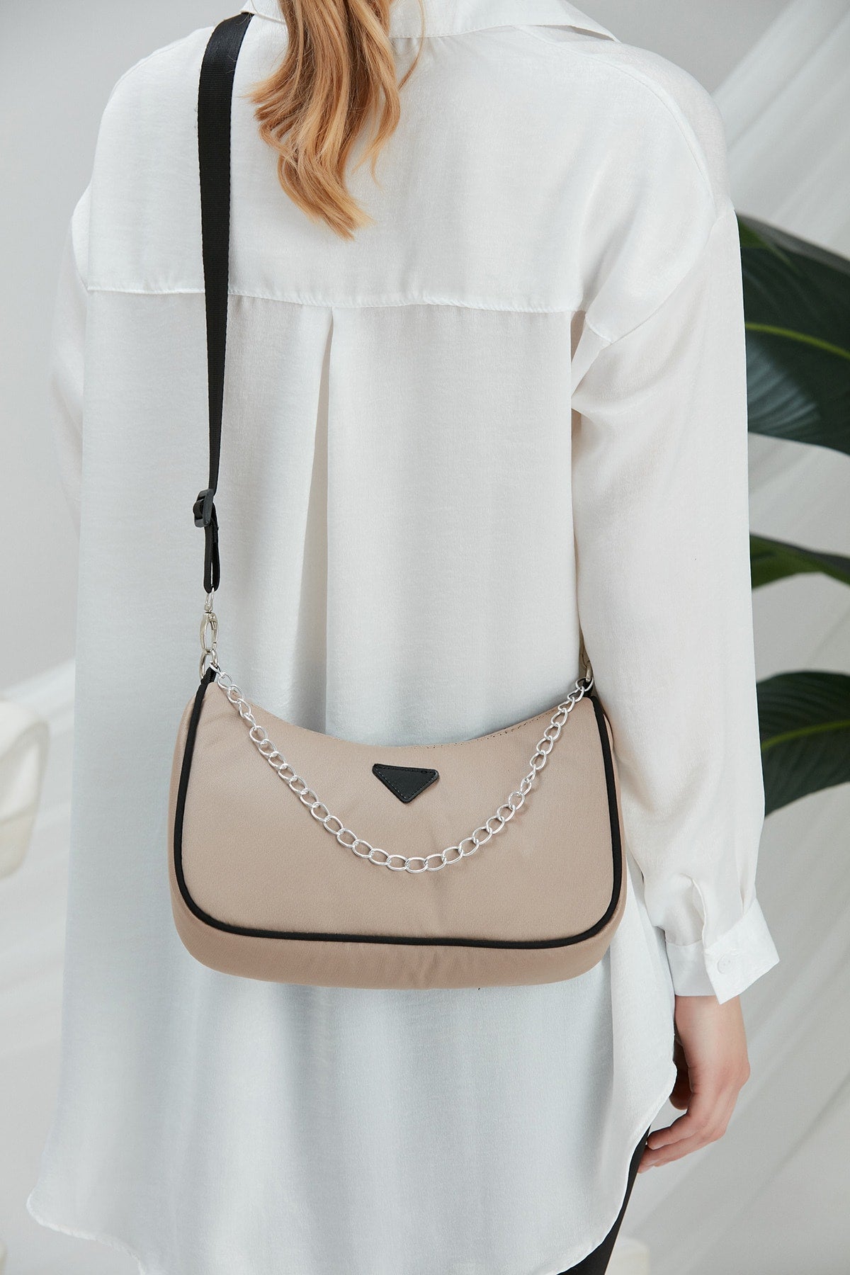 Mink U6 Women'S Cross Shoulder Bag With Chain Strap Detailed And Adjustable Strap Wallet B:12 E:27 G: