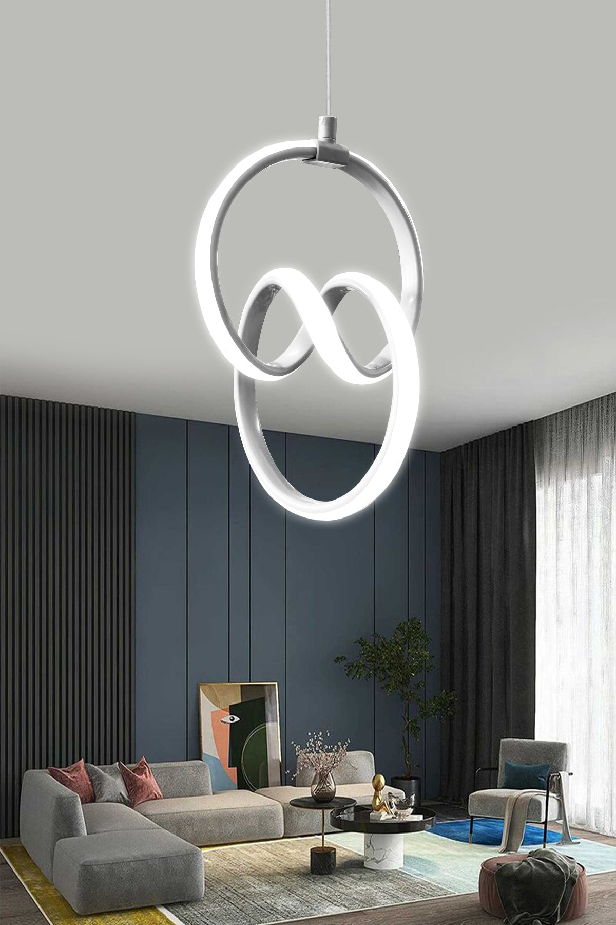 Moderne Pendelleuchte Silber Fall Weiß Licht Led Kronleuchter 1 Jahr Garantie Led Kronleuchter