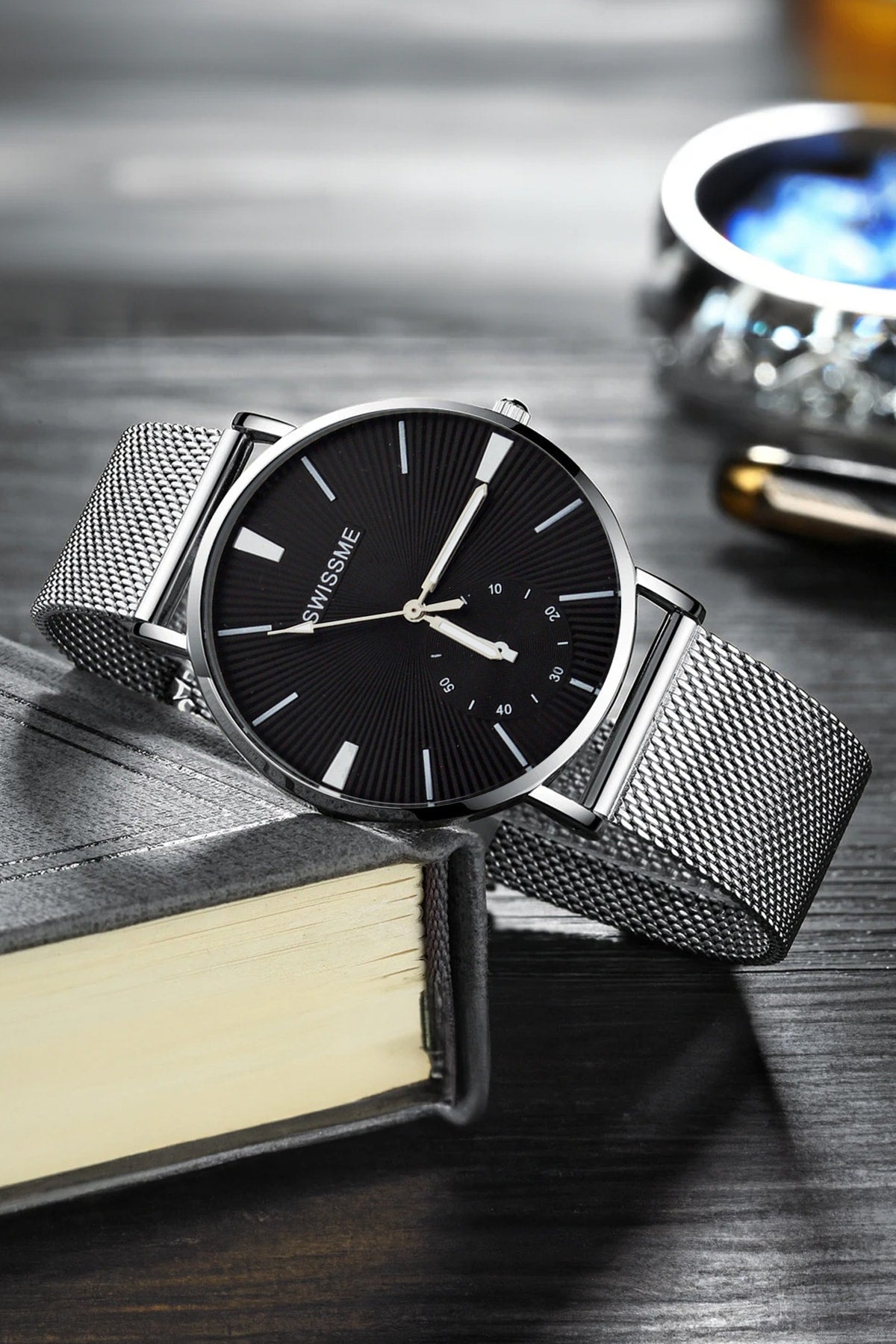 Herrenuhr Armband Rosenkranz Feuerzeug Set 10-018