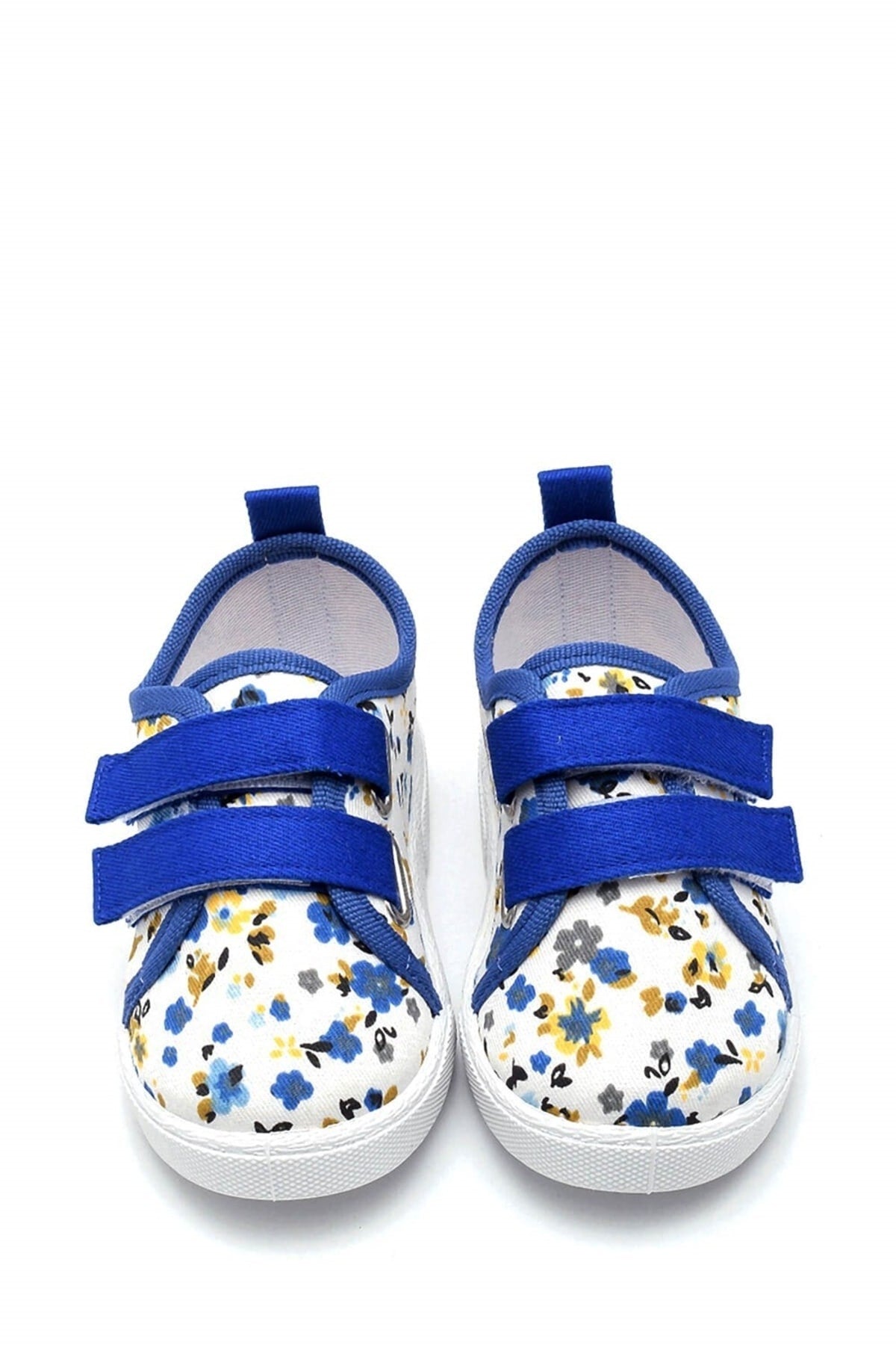 Floral Patterned Double Velcro Linen Sports Children'S Shoes-Saks-F-498