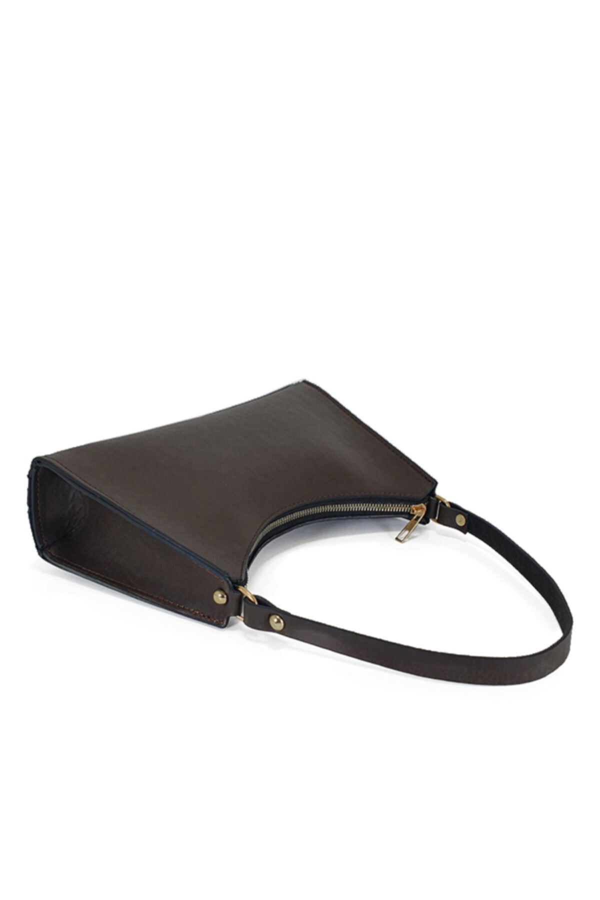 Bitter Dunkelbraun Baguette Baguette Hand- und Schultertasche Gc009009
