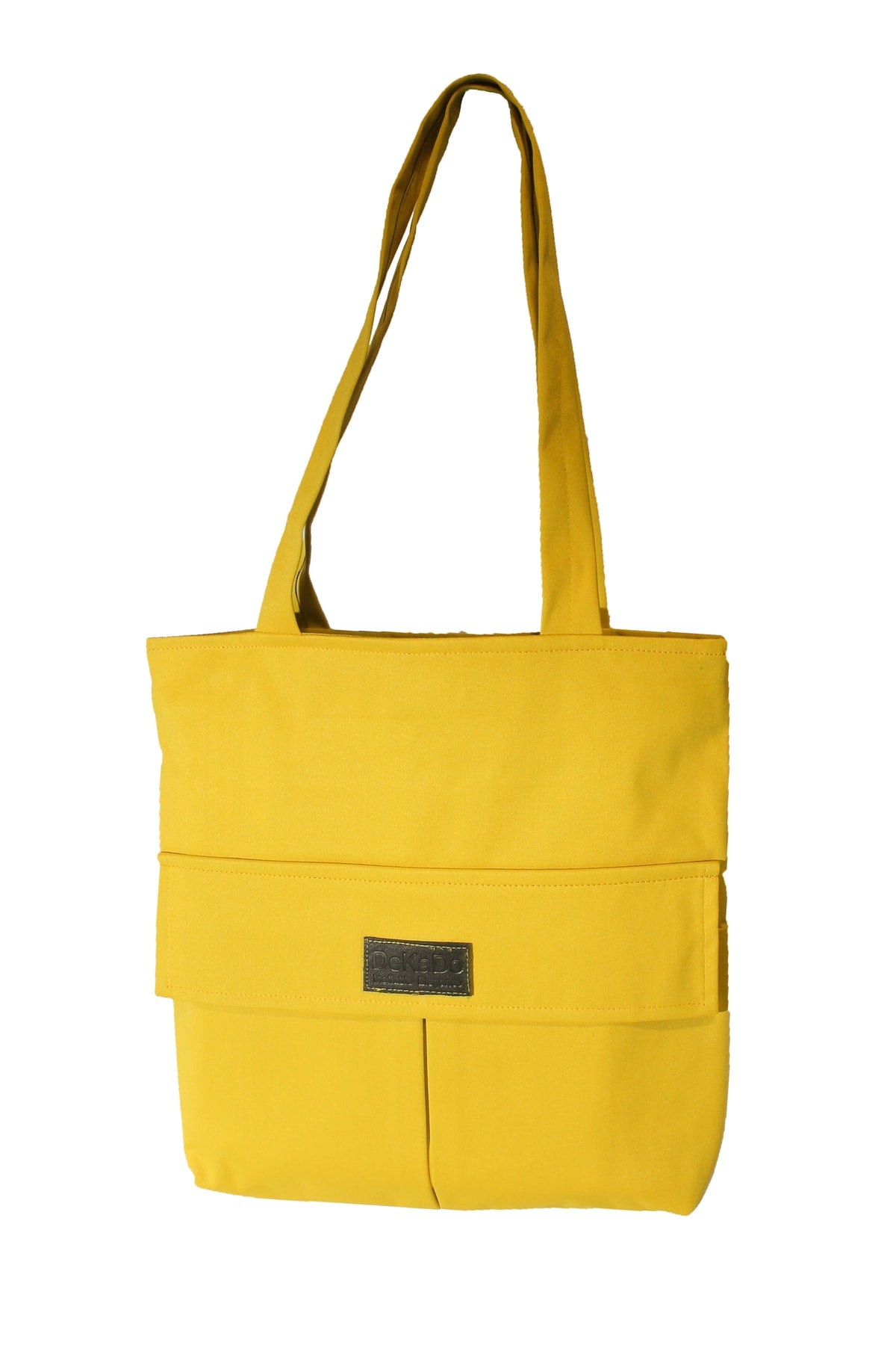 Gelbe Tasche für Damen mit Reißverschluss, Hand- und Schultertasche aus Canvas