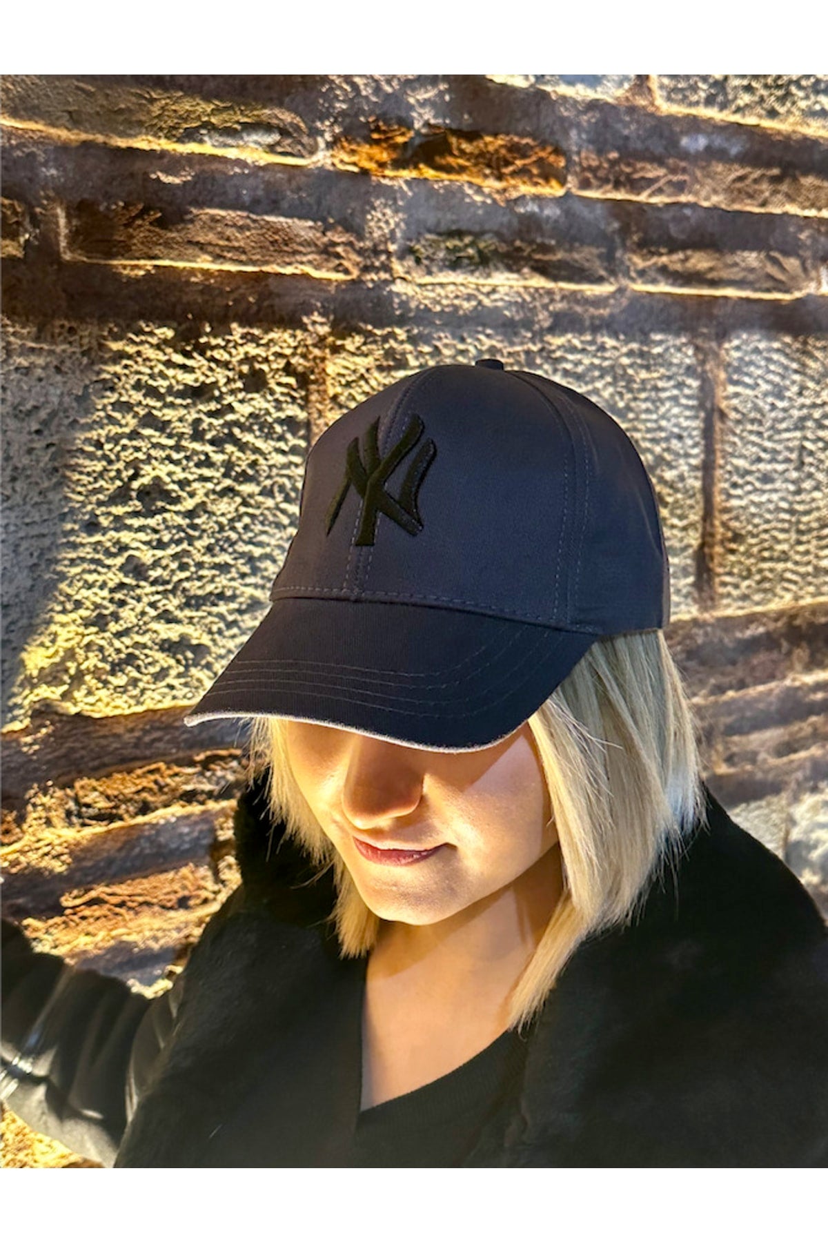 Unisex Grau Farbe Schwarz Stickerei Baseball Ny New York Hut