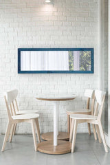 Natural Wood 120x40 Cm Blue Paris Decor Shelf Handmade Living Room Office Kitchen Wall Console Full Length Mirror - Swordslife