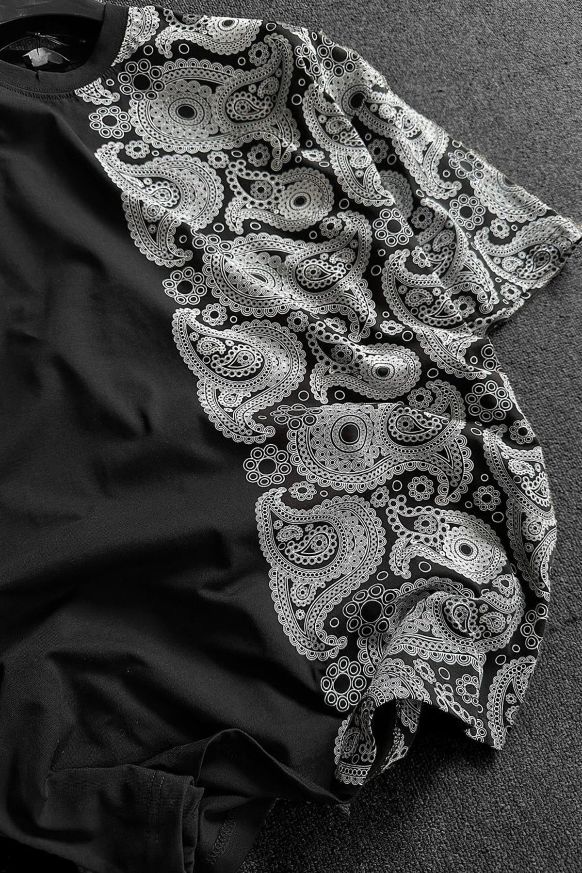 Men'S Half Mussel Pattern Printed Oversize Tshirt