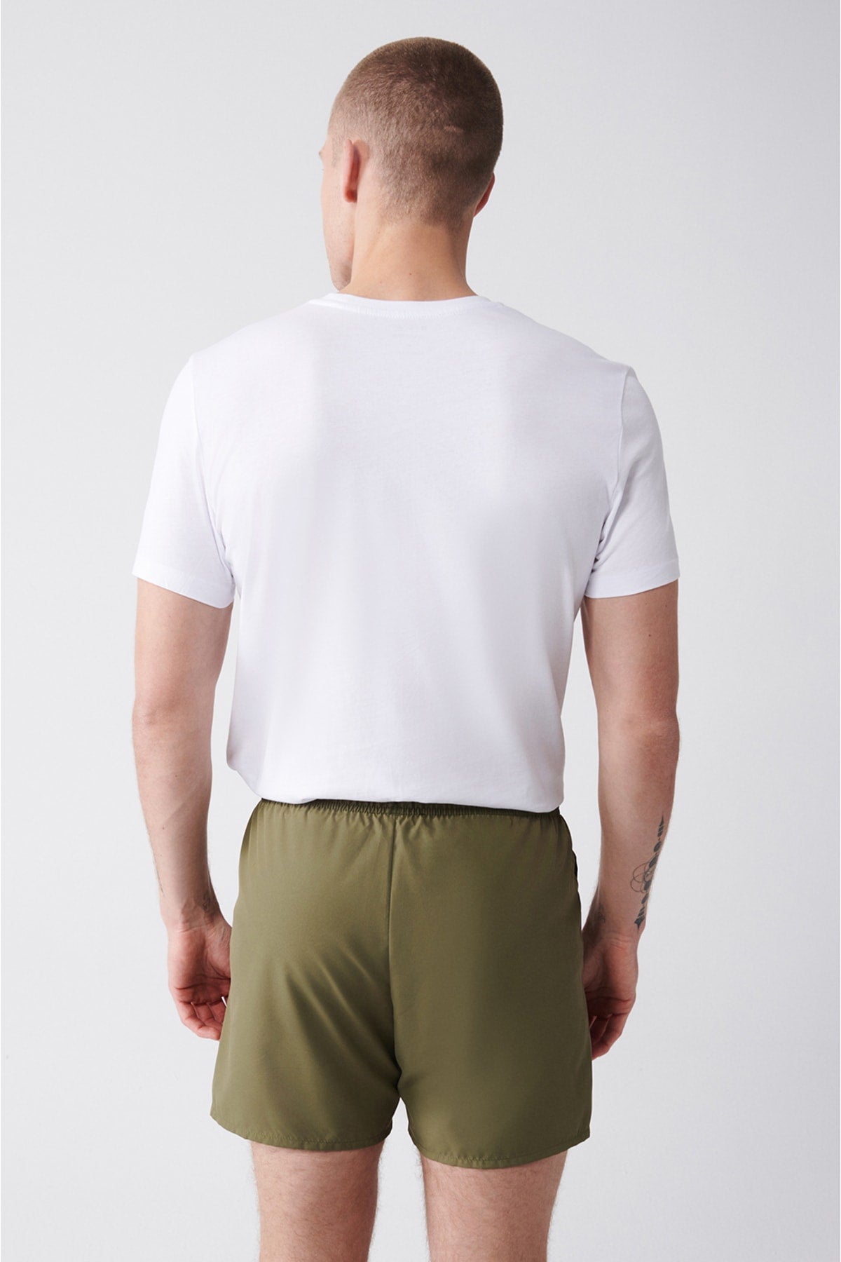 Herren Khaki Quick Dry Standardgröße Gerade Bademode Marine Shorts E003801