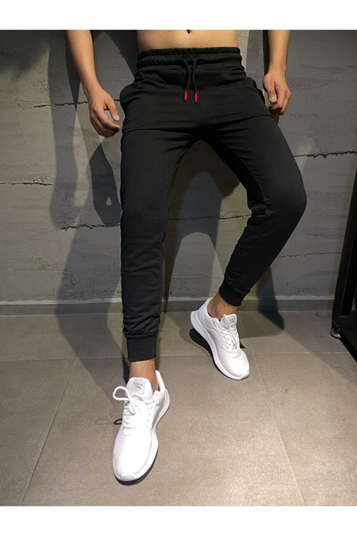Men'S Black Summer Slim Fit Slim Fit Jogger Sweatpants