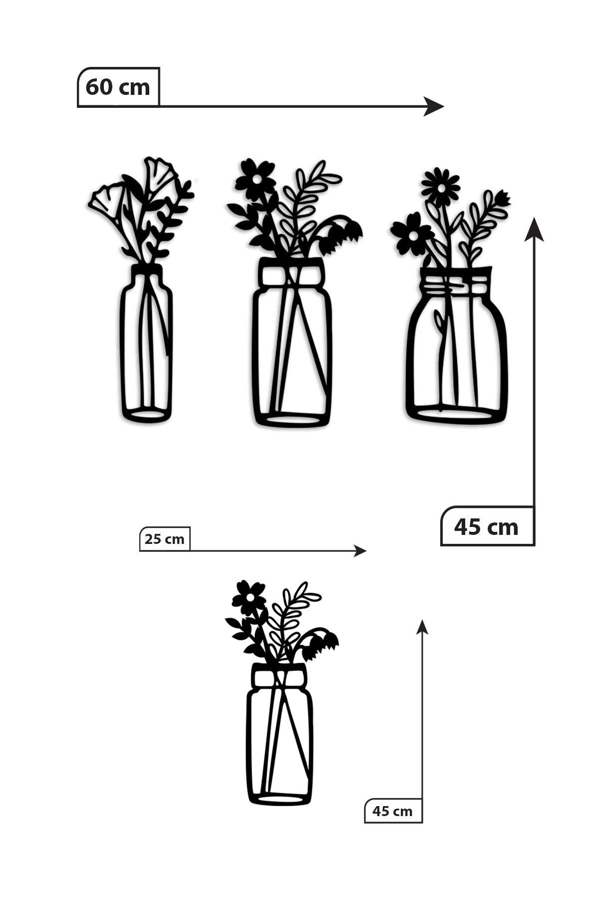 3 Pcs Vase Laser Cut Decorative Wooden Wall Decor - Swordslife