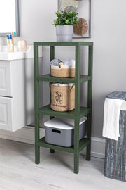 4 Tiers Plastic Shelving Unit Kitchen Shelf Bathroom Shelf Balcony Shelf Bathroom Organizer Green - Swordslife