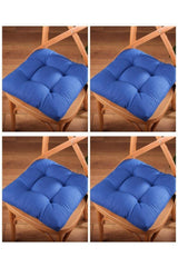 4-Set Luxury Pofidik Navy Blue Chair Cushion Specially Stitched Laced 40x40cm - Swordslife