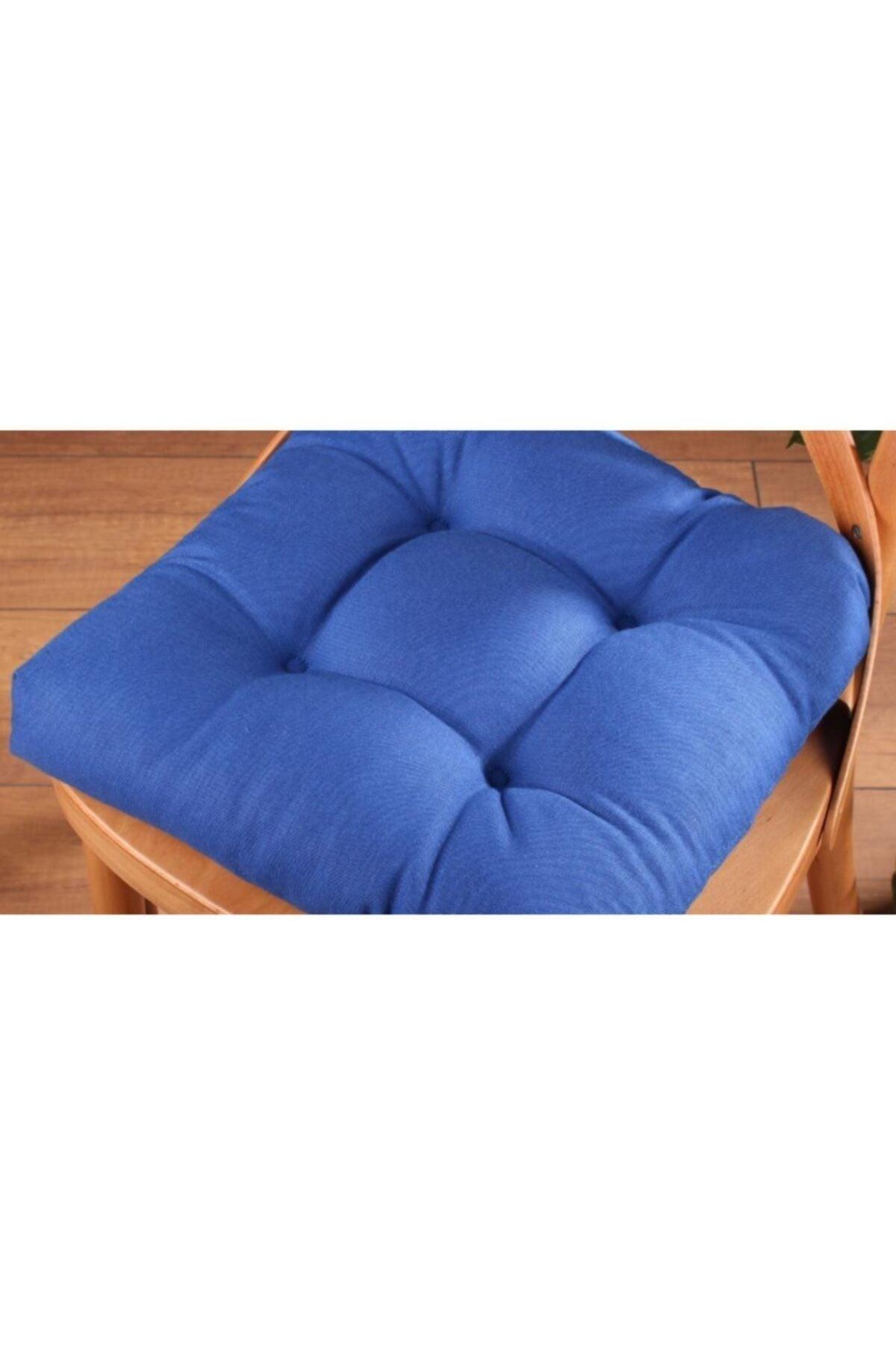 4-Set Luxury Pofidik Navy Blue Chair Cushion Specially Stitched Laced 40x40cm - Swordslife