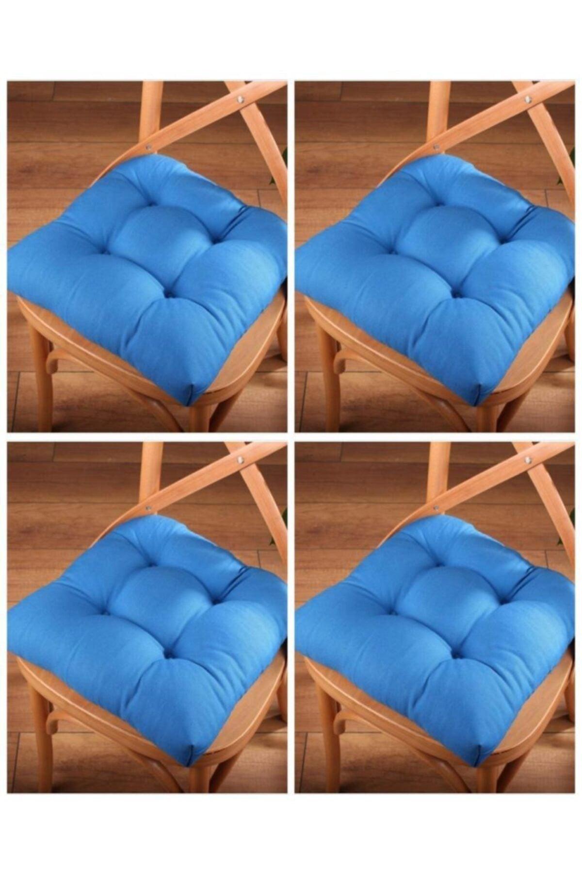 4 Pcs Lux Pofidik Blue Chair Cushion Special Stitched Laced 40x40cm - Swordslife