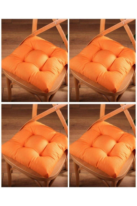 4 Pcs Lux Pofidik Orange Chair Cushion Special Stitched Laced 40x40cm - Swordslife