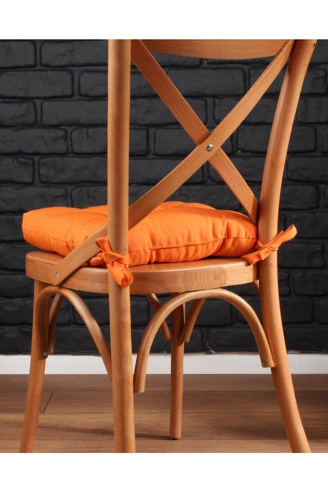 4 Pcs Lux Pofidik Orange Chair Cushion Special Stitched Laced 40x40cm - Swordslife