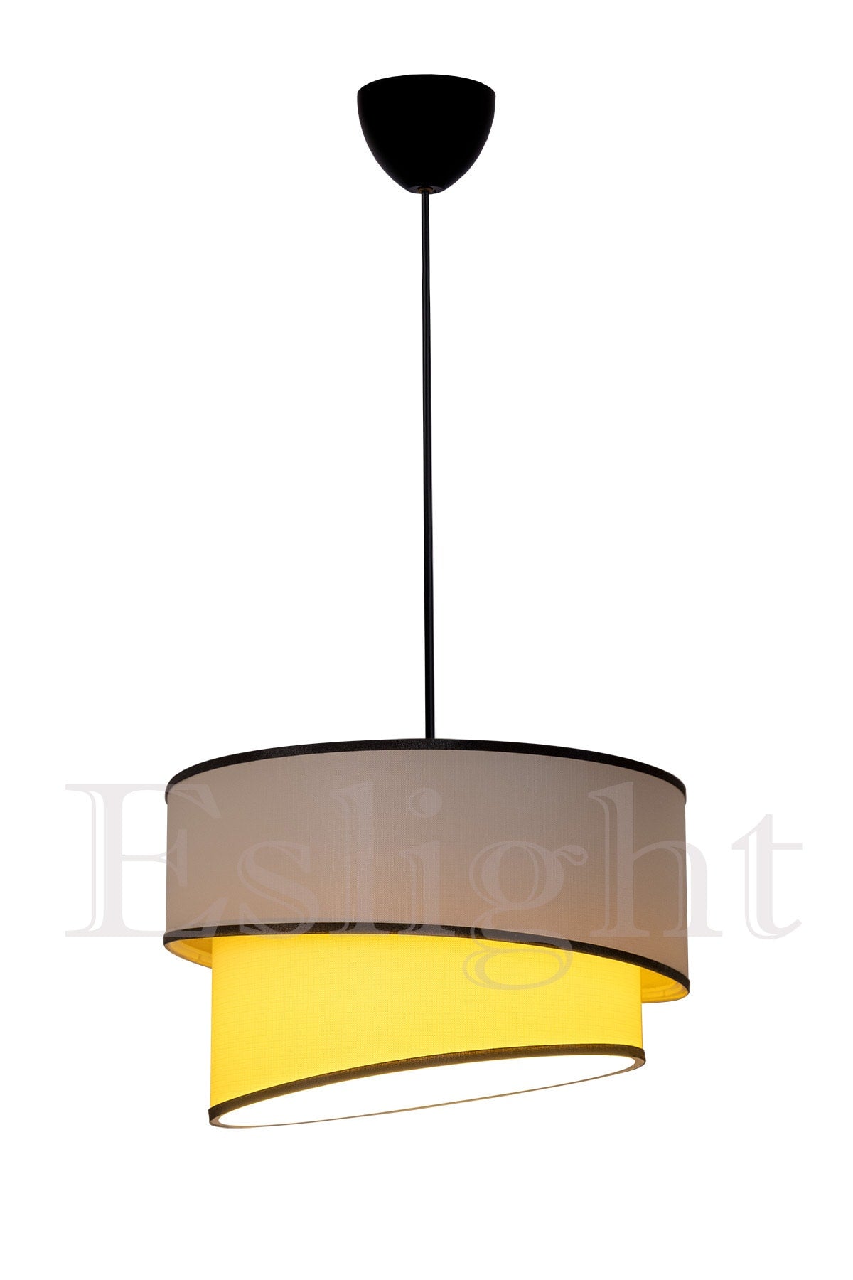 Ruzgar Moderne Einzel-Pendelleuchte Kronleuchter Creme-Schwarz E101